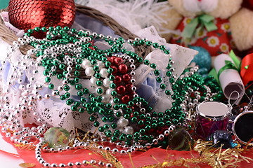 Image showing Elegant christmas background with Christmas decorations