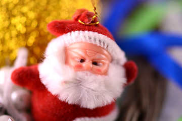 Image showing Santa Claus, christmas invitation card, close up