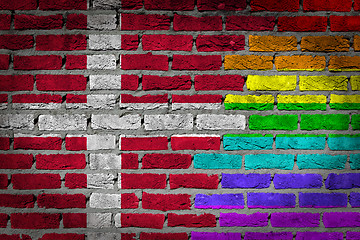 Image showing Dark brick wall - LGBT rights - Denmark