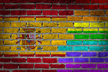 Image showing Dark brick wall - LGBT rights - Spain