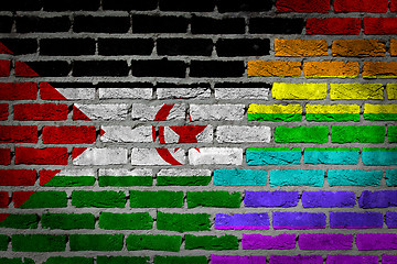 Image showing Dark brick wall - LGBT rights - Western Sahara