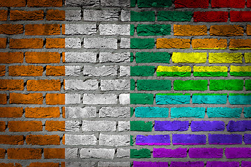 Image showing Dark brick wall - LGBT rights - Ivory Coast