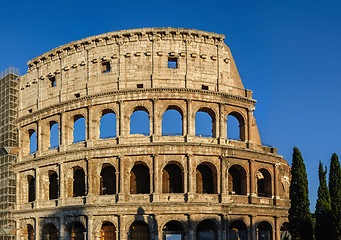 Image showing Partial view of Coliseum ruins. Italy, Rome.