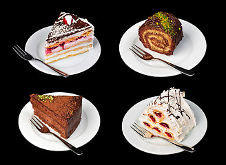 Image showing Cakes isolated on black