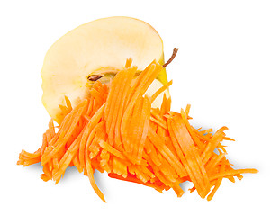 Image showing Half An Apple With Grated Carrot
