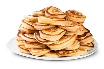 Image showing Pile Of Pancakes On A White Plate Rotated