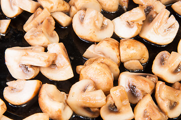 Image showing Quartered Roasted Champignons