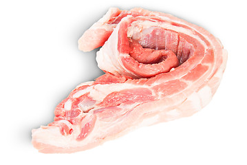 Image showing Raw Pork Ribs In The Expanded Roll