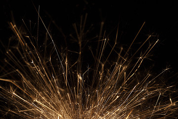 Image showing Closeup of a sparkler on black background