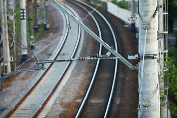 Image showing catenary of electrified railway