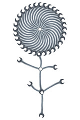 Image showing sunflower made of spanners