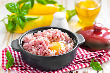 Image showing Minced meat with egg