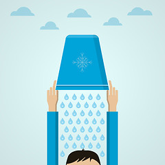 Image showing Ice Bucket Challenge. Flat vector illustration.