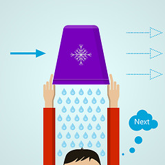 Image showing Ice Bucket Challenge. Colored flat vector illustration.