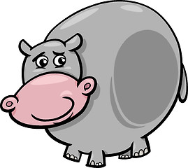 Image showing hippopotamus animal cartoon illustration