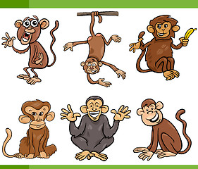 Image showing monkeys cartoon set illustration