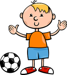 Image showing boy with ball cartoon illustration