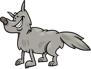 Image showing gray wolf animal cartoon illustration