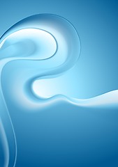 Image showing Bright smooth blue waves background