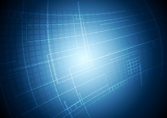 Image showing Abstract blue tech motion background