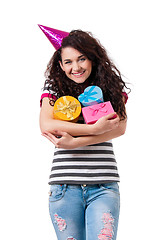 Image showing Girl with gift box