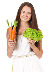 Image showing Woman with vegetables