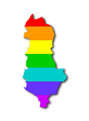 Image showing Rainbow flag pattern - Albania