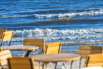 Image showing beer garden at the Baltic Sea in Poland