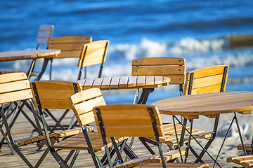 Image showing beer garden at the Baltic Sea in Poland