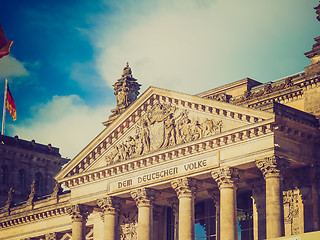 Image showing Retro look Reichstag Berlin