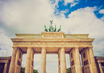 Image showing Retro look Brandenburger Tor Berlin