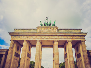 Image showing Retro look Brandenburger Tor Berlin