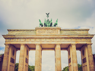 Image showing Retro look Brandenburger Tor Berlin