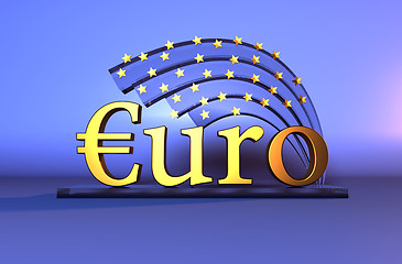 Image showing Gold Euro text - currency sign