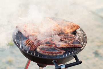 Image showing grill barbecue on summer beach