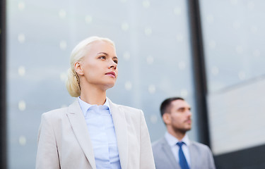 Image showing close up of serious businessmen