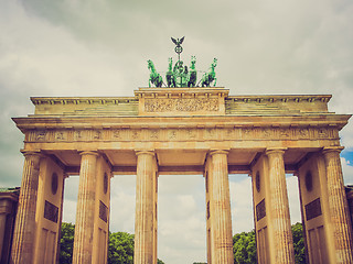 Image showing Retro look Brandenburger Tor Berlin