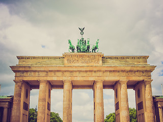 Image showing Retro look Brandenburger Tor Berlin