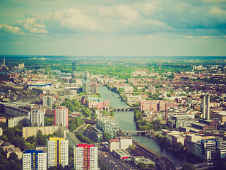 Image showing Retro look Berlin aerial view