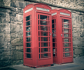 Image showing Retro look London telephone box