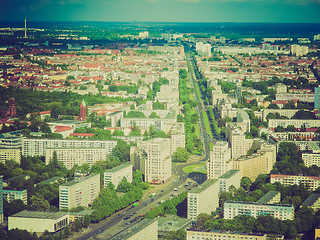 Image showing Retro look Berlin aerial view