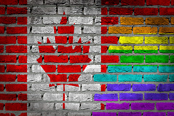 Image showing Dark brick wall - LGBT rights - Canada