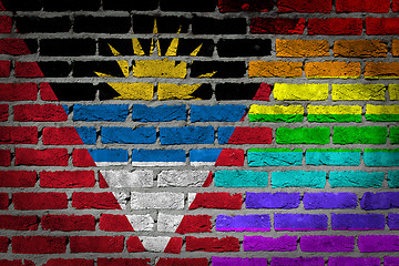 Image showing Dark brick wall - LGBT rights - Antigua and Barbuda