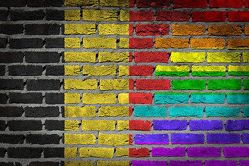 Image showing Dark brick wall - LGBT rights - Belgium