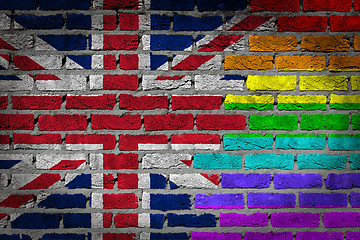 Image showing Dark brick wall - LGBT rights - United Kingdom