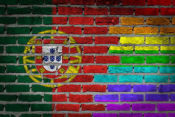 Image showing Dark brick wall - LGBT rights - Portugal