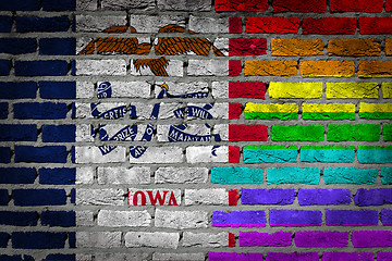 Image showing Dark brick wall - LGBT rights - Iowa