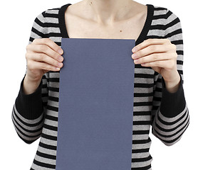 Image showing Woman holding a paper