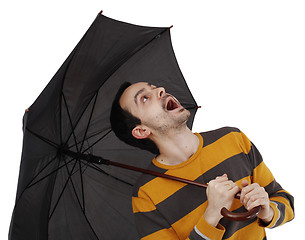 Image showing Man with umbrella