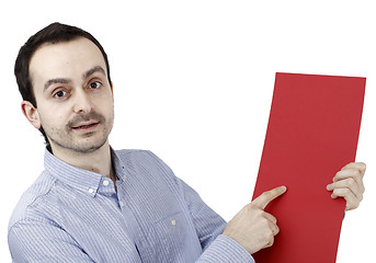 Image showing Man holding a paper